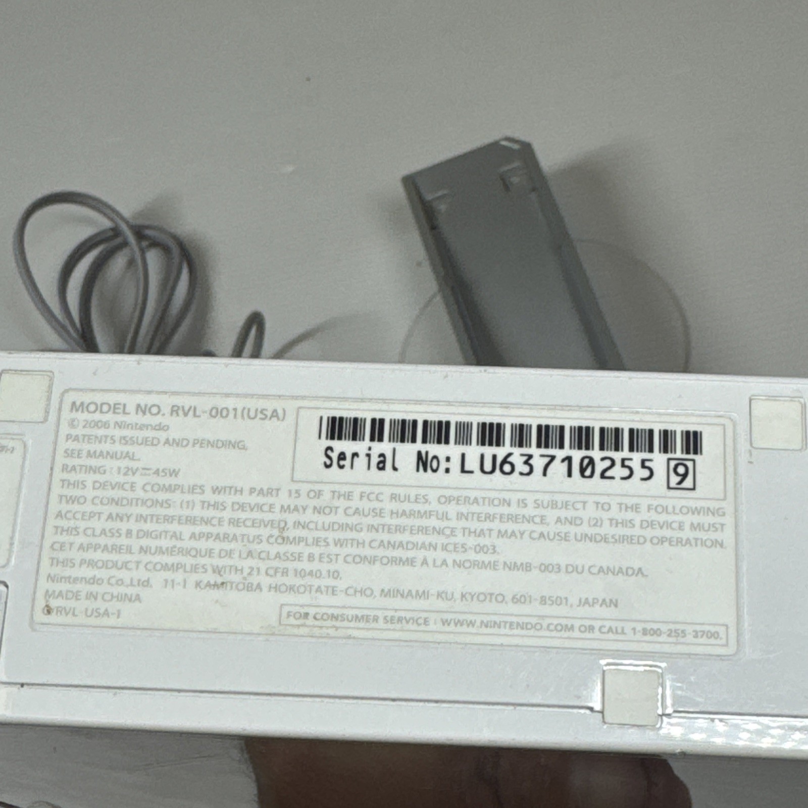 Nintendo Wii RVL-001 White Console & Power Brick ONLY Tested/Working!!!