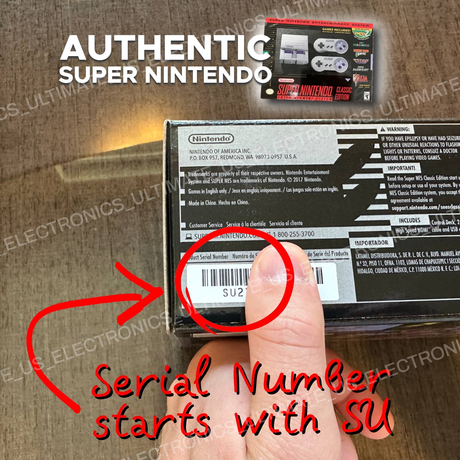 Authentic SNES Super Nintendo Classic Mini Super Entertainment System 21 Games