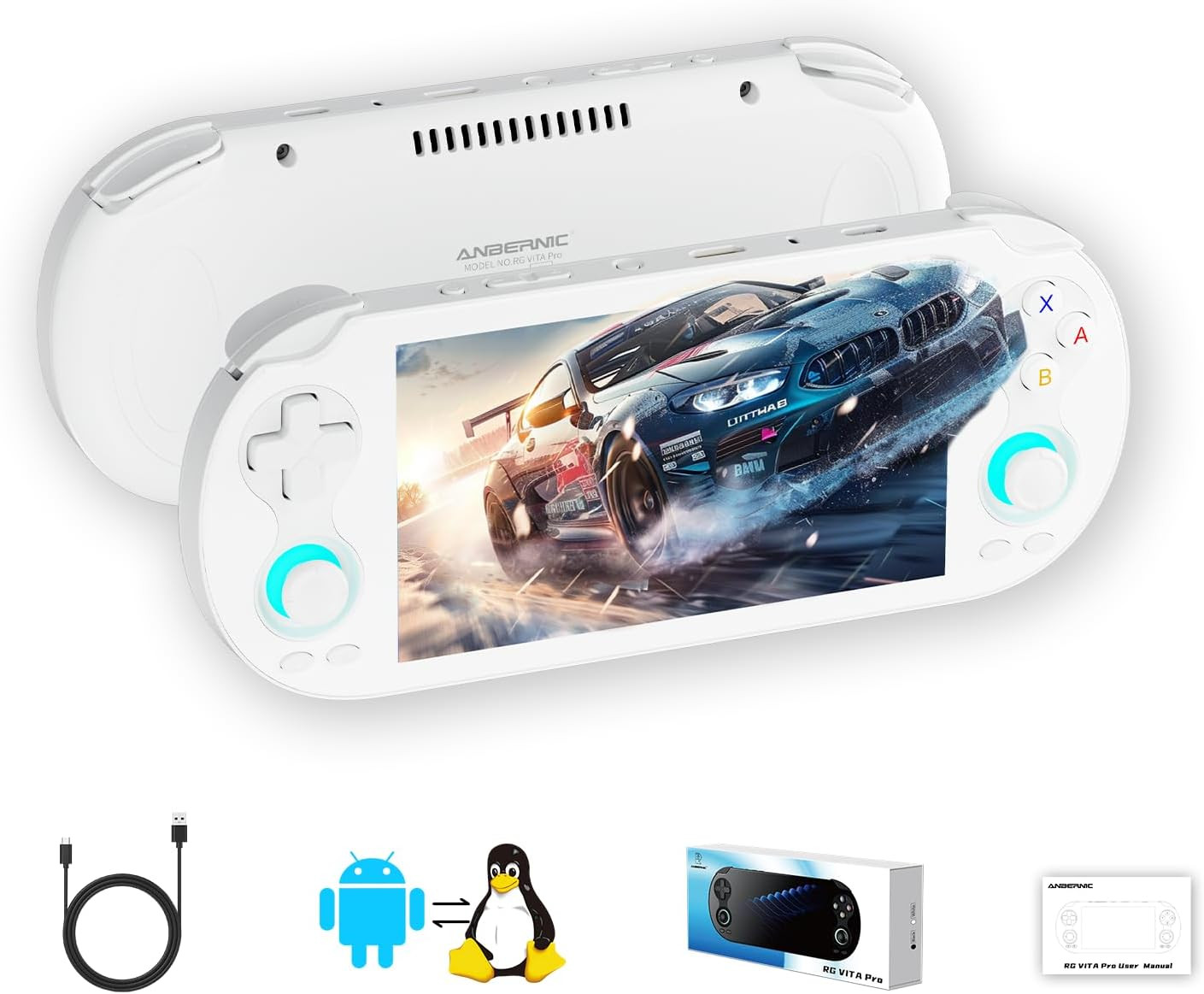 Ayhgicxt RG VITA Pro Retro Handheld Game Console RG VITA Pro RK3576 Dual OS Andr