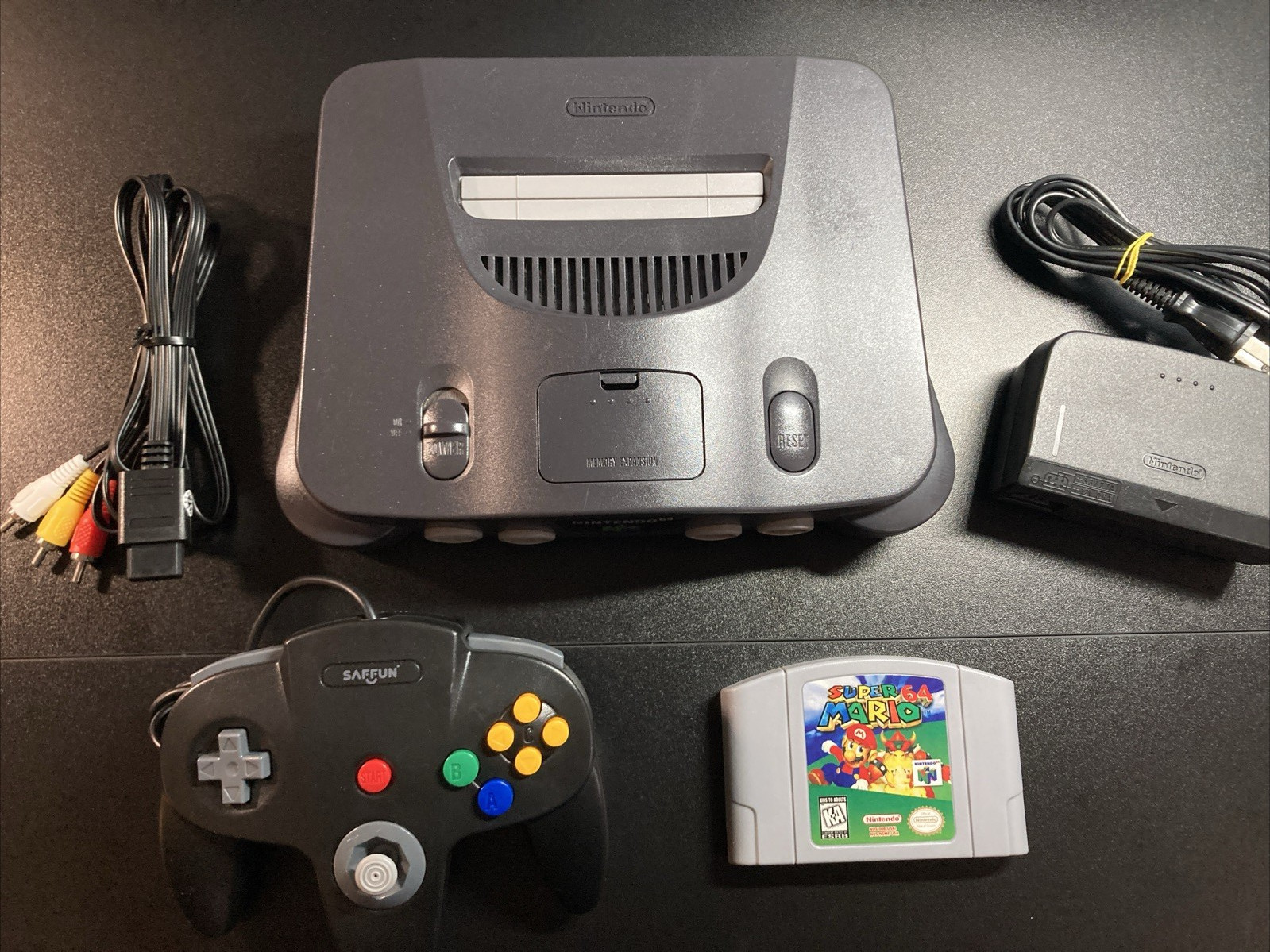 Nintendo 64 N64 Console + Super Mario 64+Controller+Cords