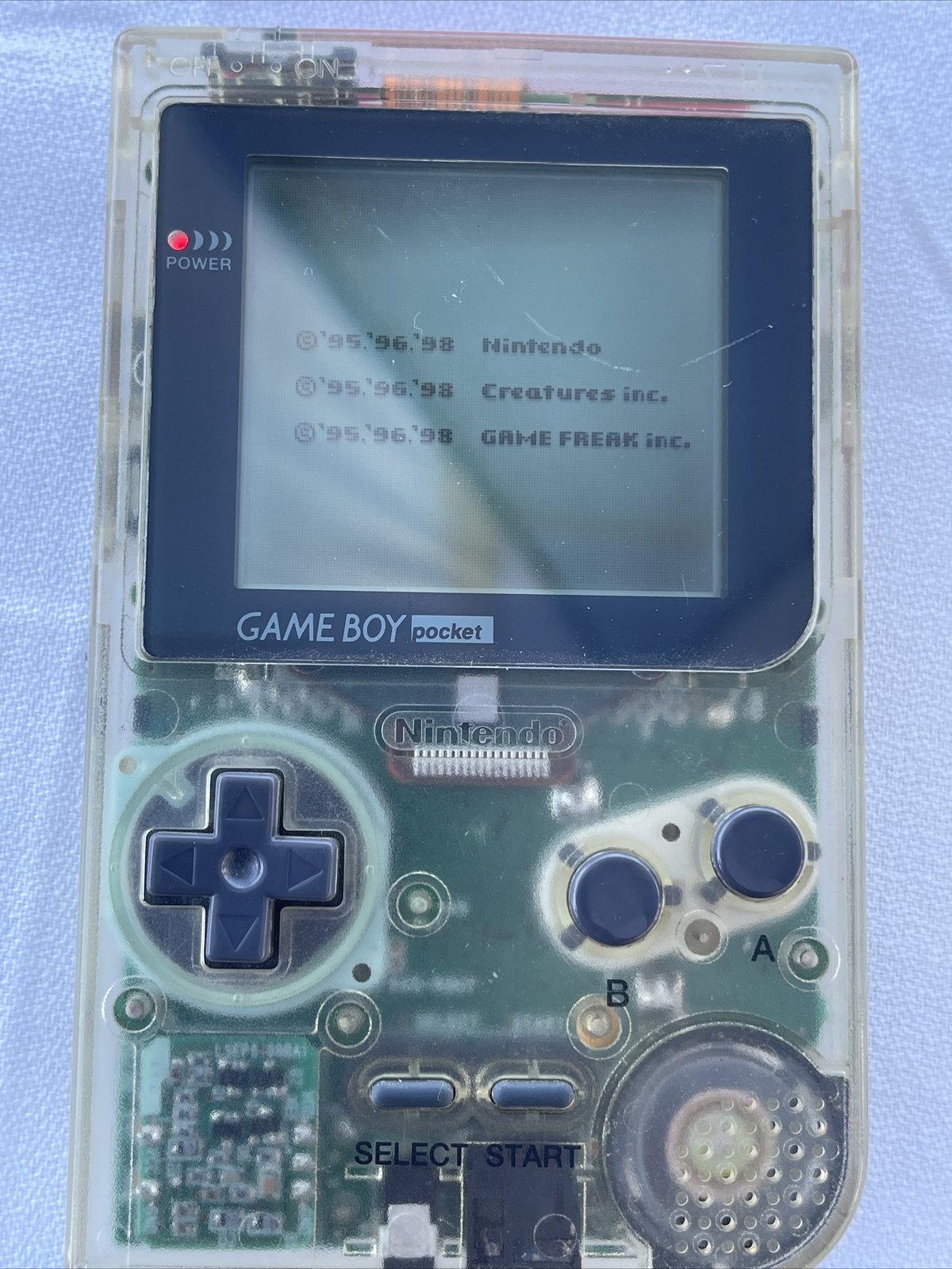 Nintendo Game Boy Color CGB-001 – Clear Skeleton – 100% Original- Tested Works