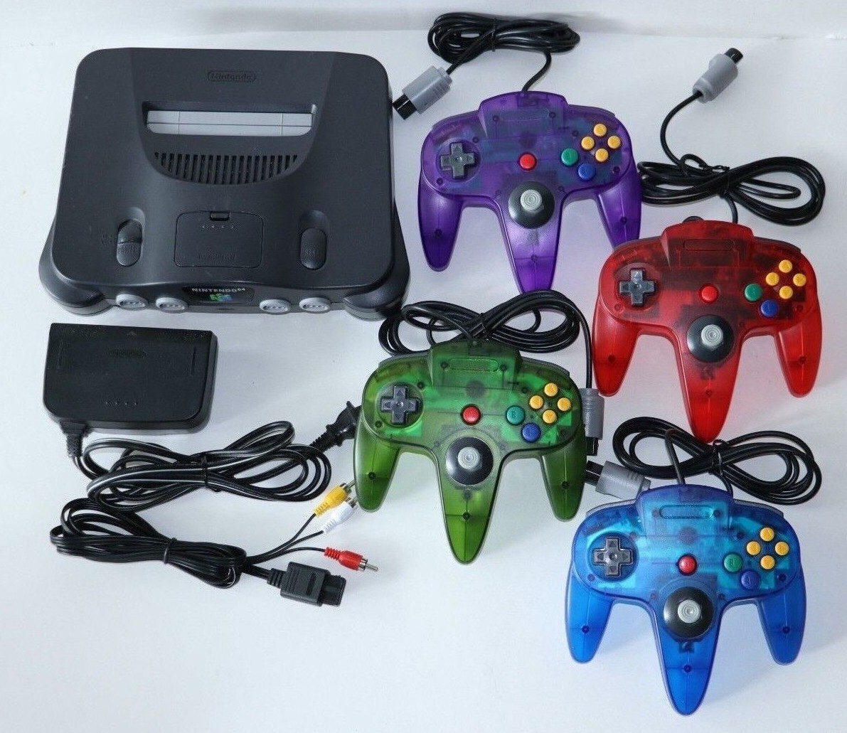 EXCELLENT – N64 Nintendo 64 Console UP TO 4 NEW CONTROLLERS PLAYS USA NTSC & JPN
