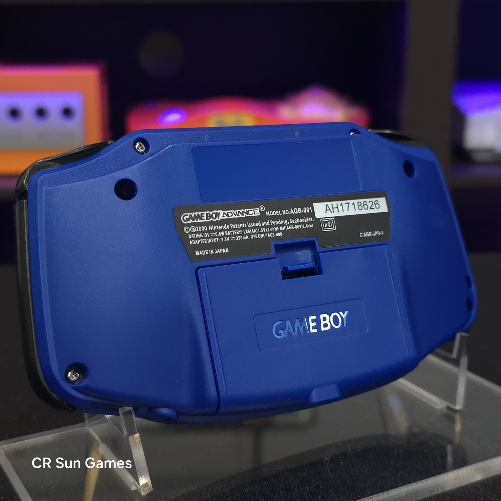 Blue Game Boy Advance GBA iPS V5 LCD USB-C 1800 mAh Rechargeable Battery