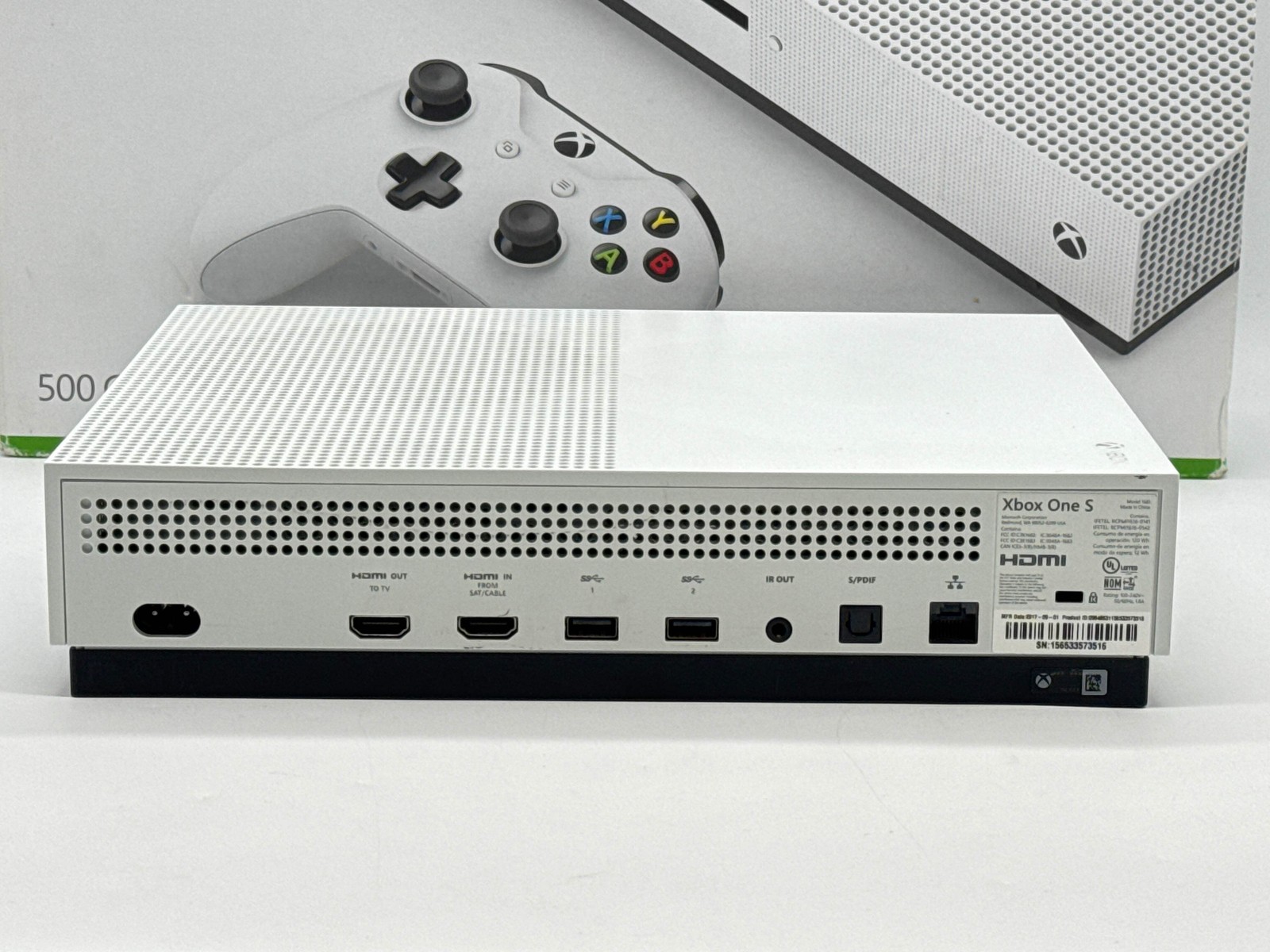 Microsoft Xbox One S 500GB Console 1681 Controller Cables Bundle