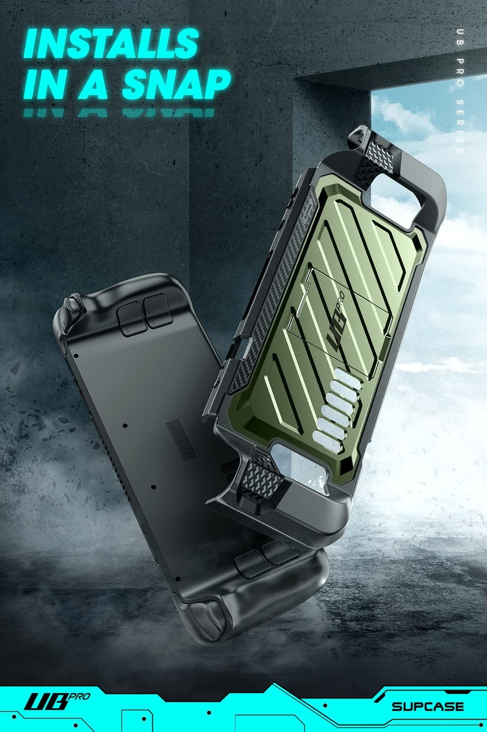 Steam Deck 2022 Case with Kickstand – Military-Grade Protection, Ergonomic Desig