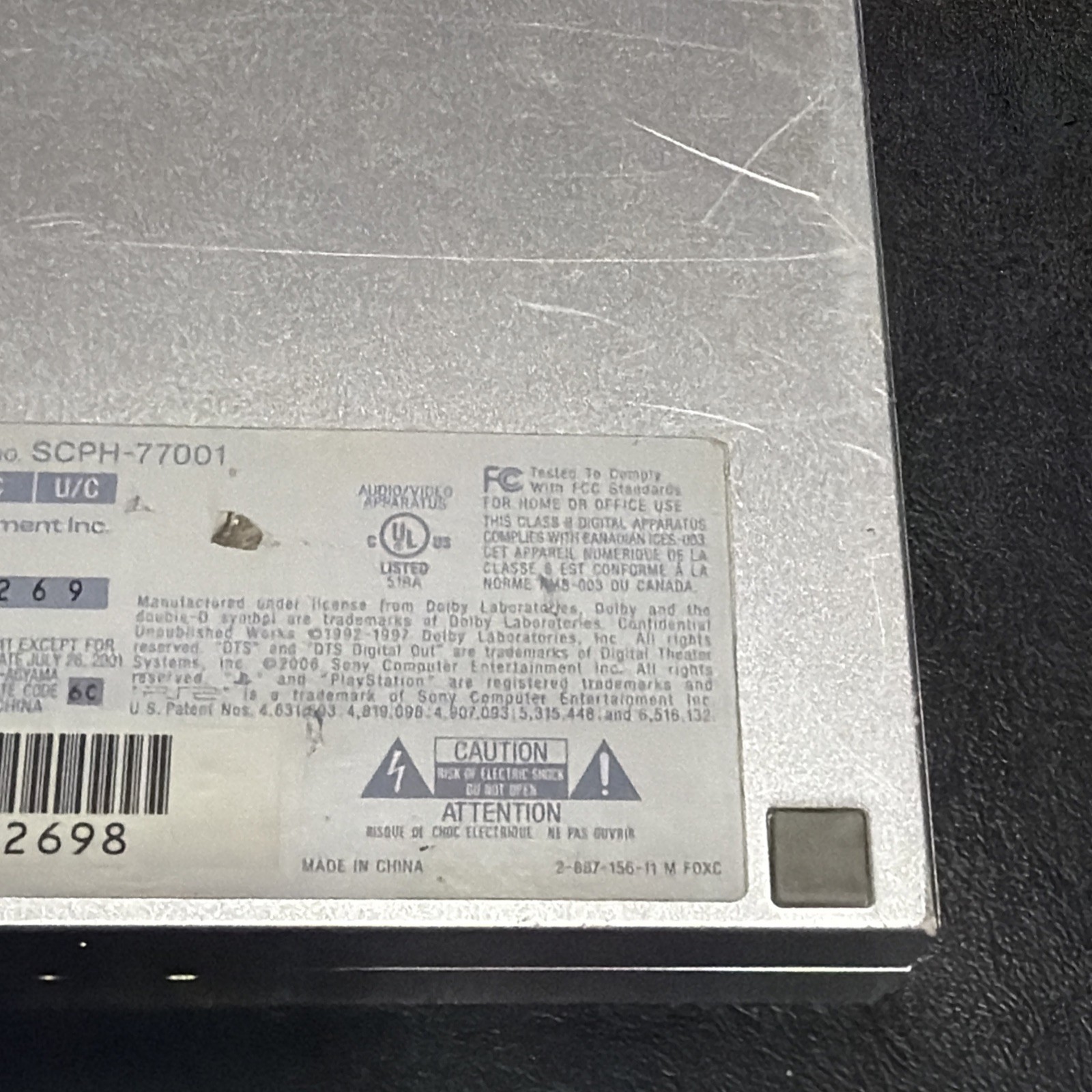 Sony PlayStation 2 Slim Console – Silver – PS2 – SCPH-77001
