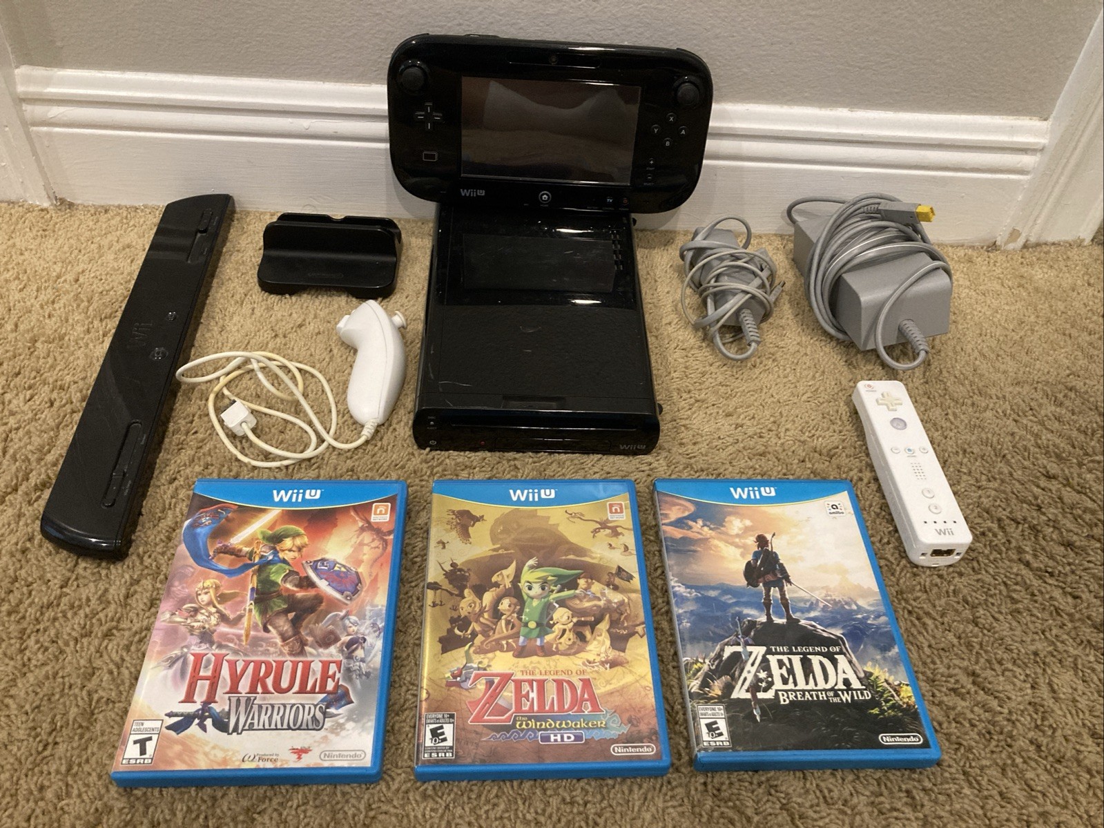 Wii U System Bundle The Legend Of Zelda Game Lot- Tested!
