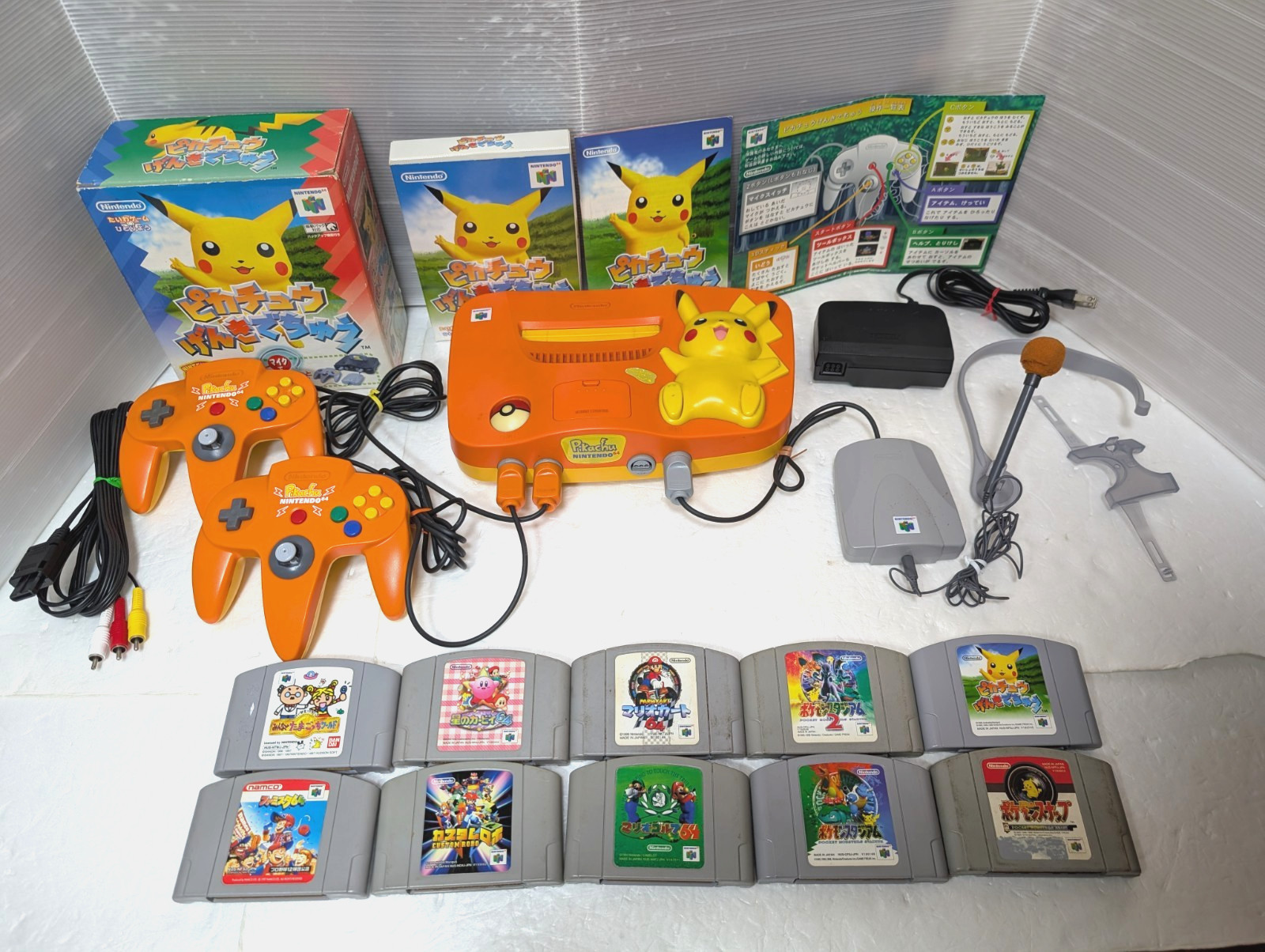 Nintendo 64 Pokemon Pikachu Region Free Console 2Controllers N64 japan
