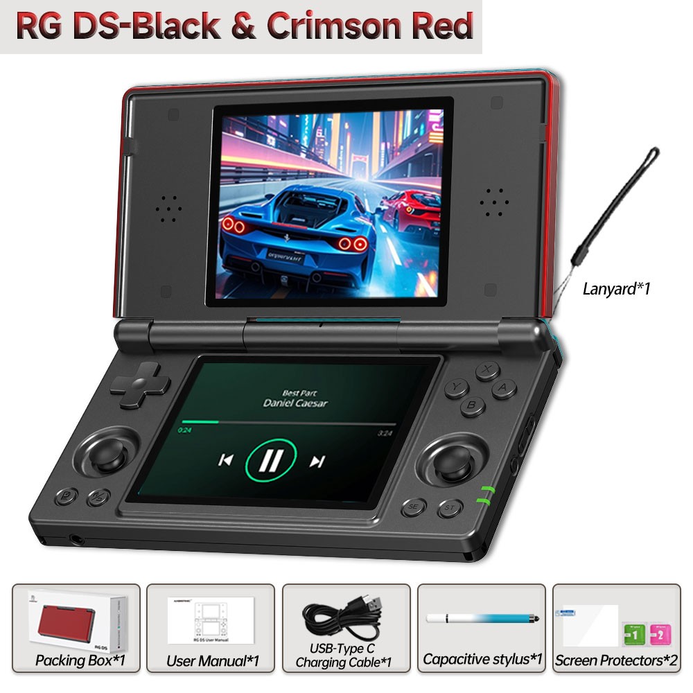 ANBERNIC RG DS Dual-Screen Retro Handheld Game Console 4″IPS Flip Android14