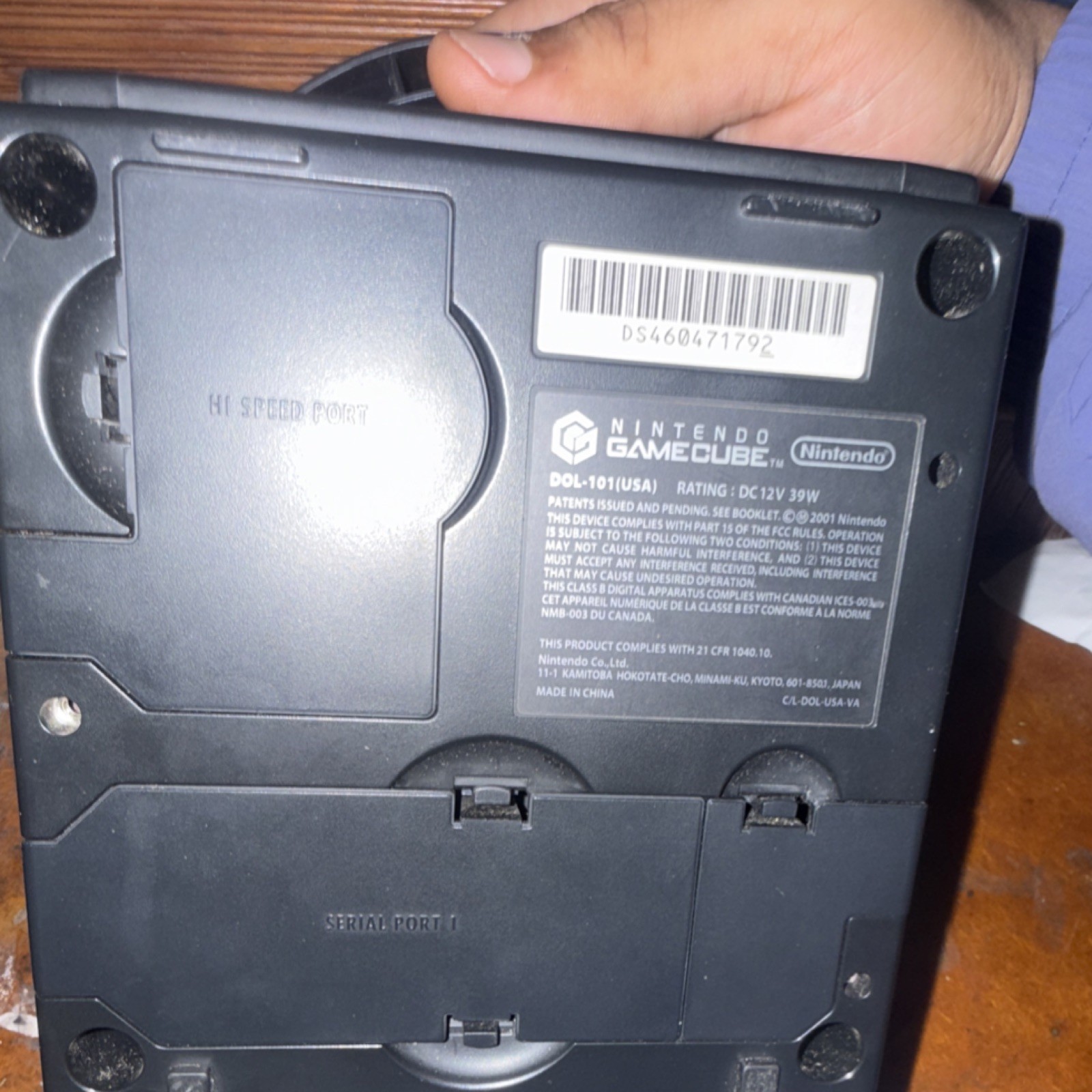 Nintendo GameCube DOL-101(USA) Black Console Analog AV Out 4 Controller Ports