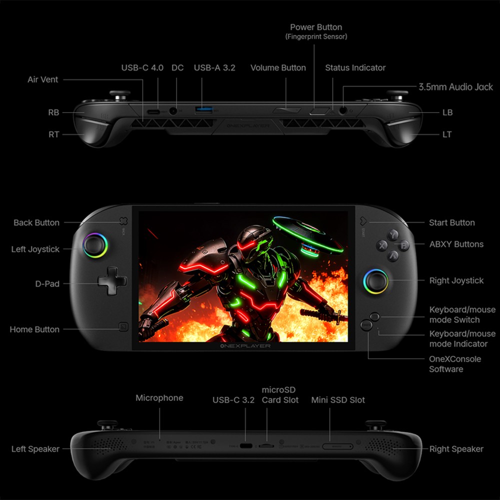 OneXPlayer Onexfly Apex AI MAX+ 395 8″ Handheld Gaming PC Standard Version NEW!