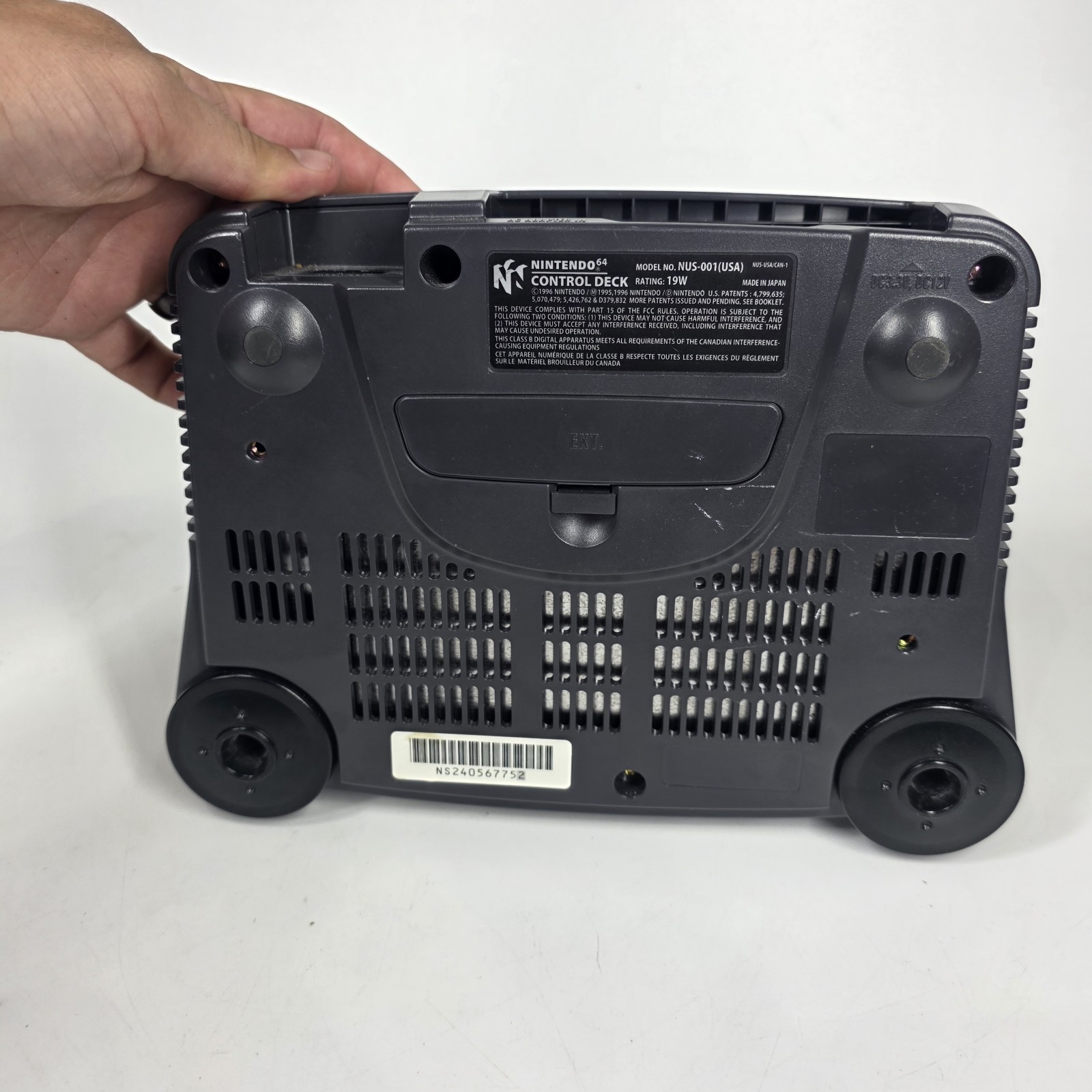 Nintendo 64 Black Console N64 w/ Grey Controller Power & AV Cables ALL OEM