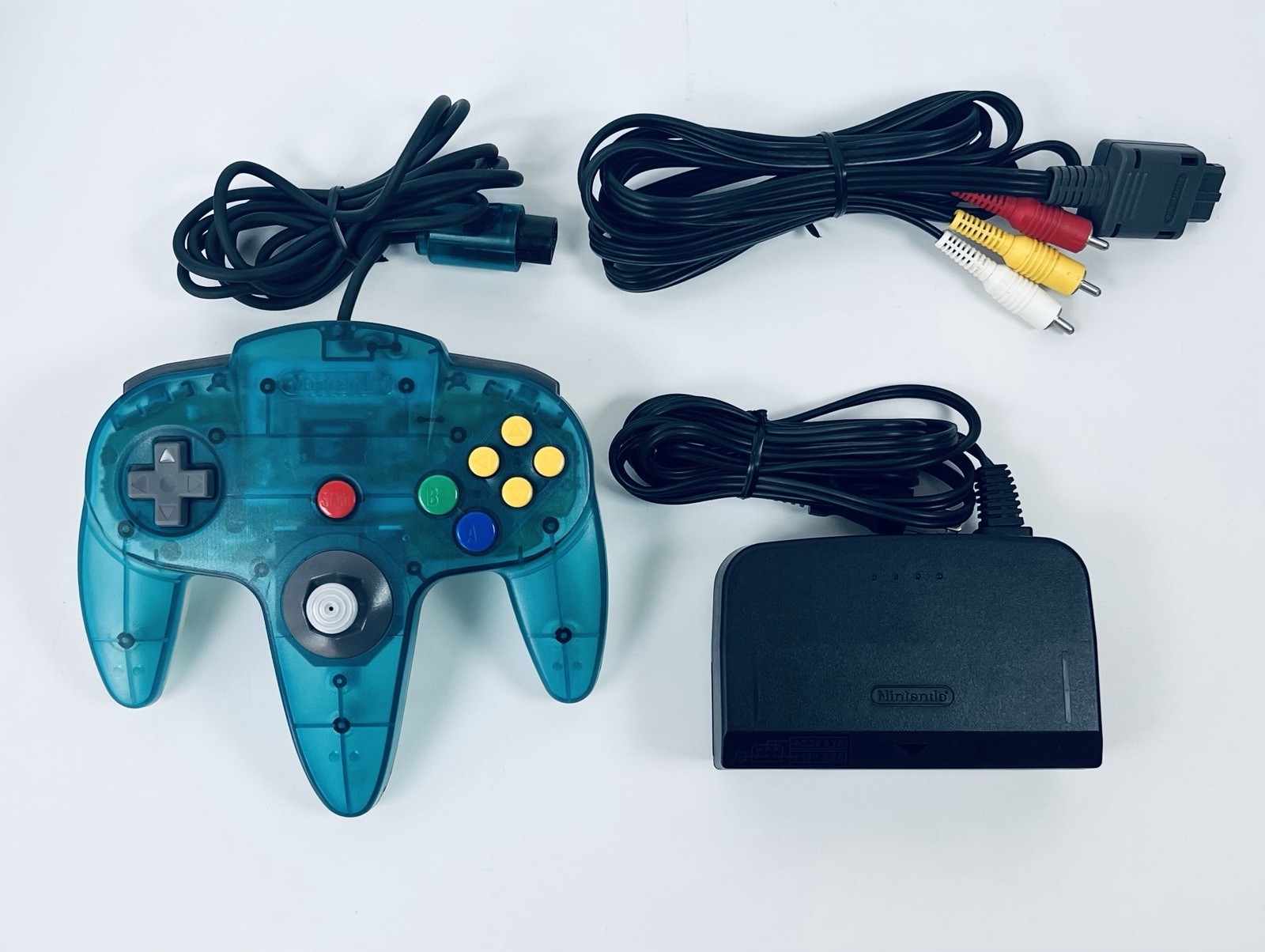Nintendo 64 Clear Blue Console N64 Chose Controller Cables REGION FREE