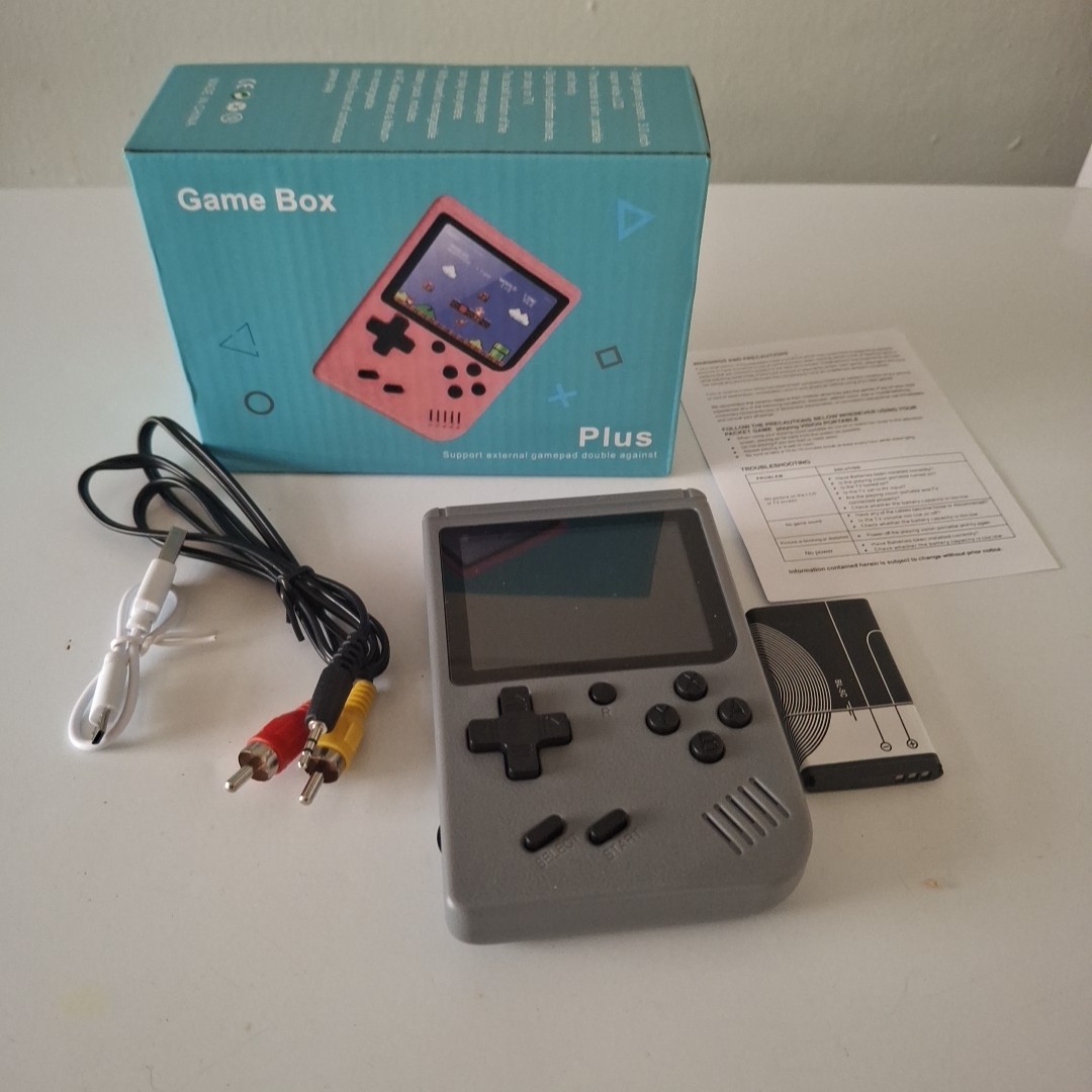 Game Box Plus Handheld Game System Grey – Retro Portable Console – New