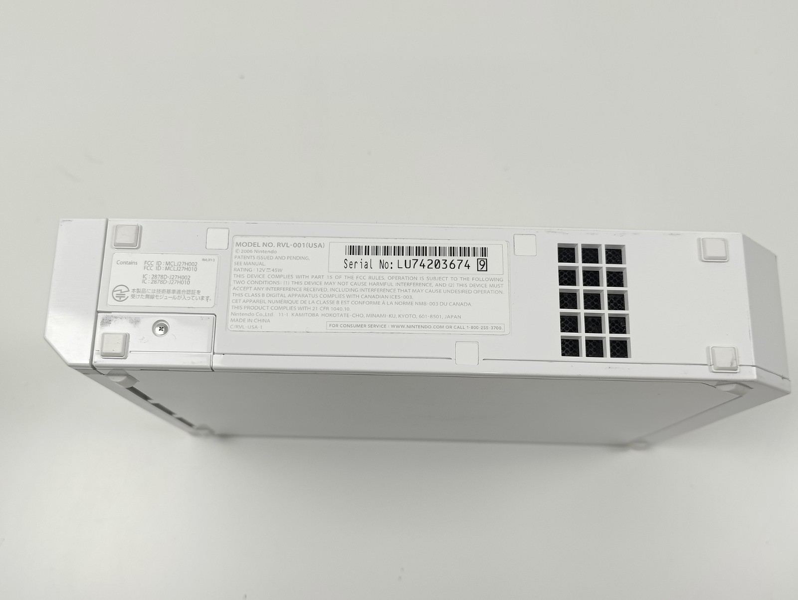 Nintendo Wii RVL-001 Console w/ 1 Wiimote, Nunchuk, & Cables TESTED & WORKS