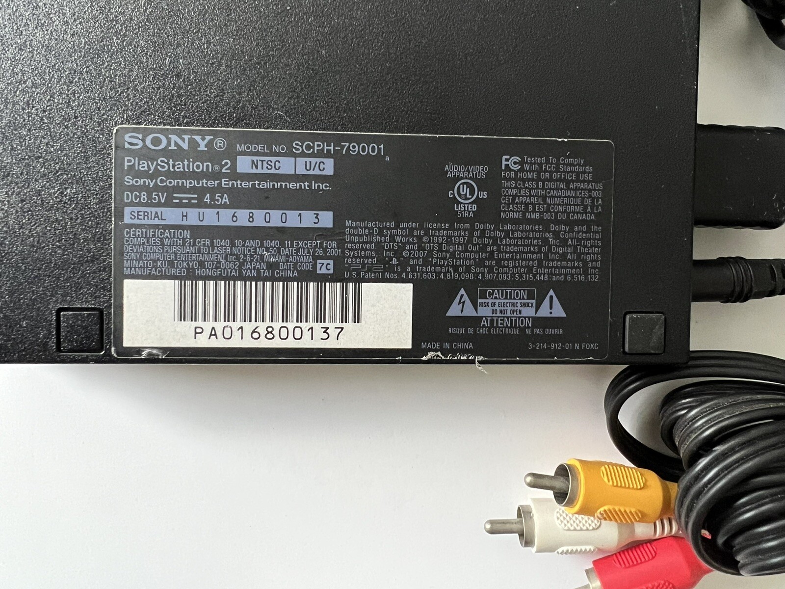 Sony PlayStation 2 – Slim Console – Black Model SCPH-79001 (Parts Only)
