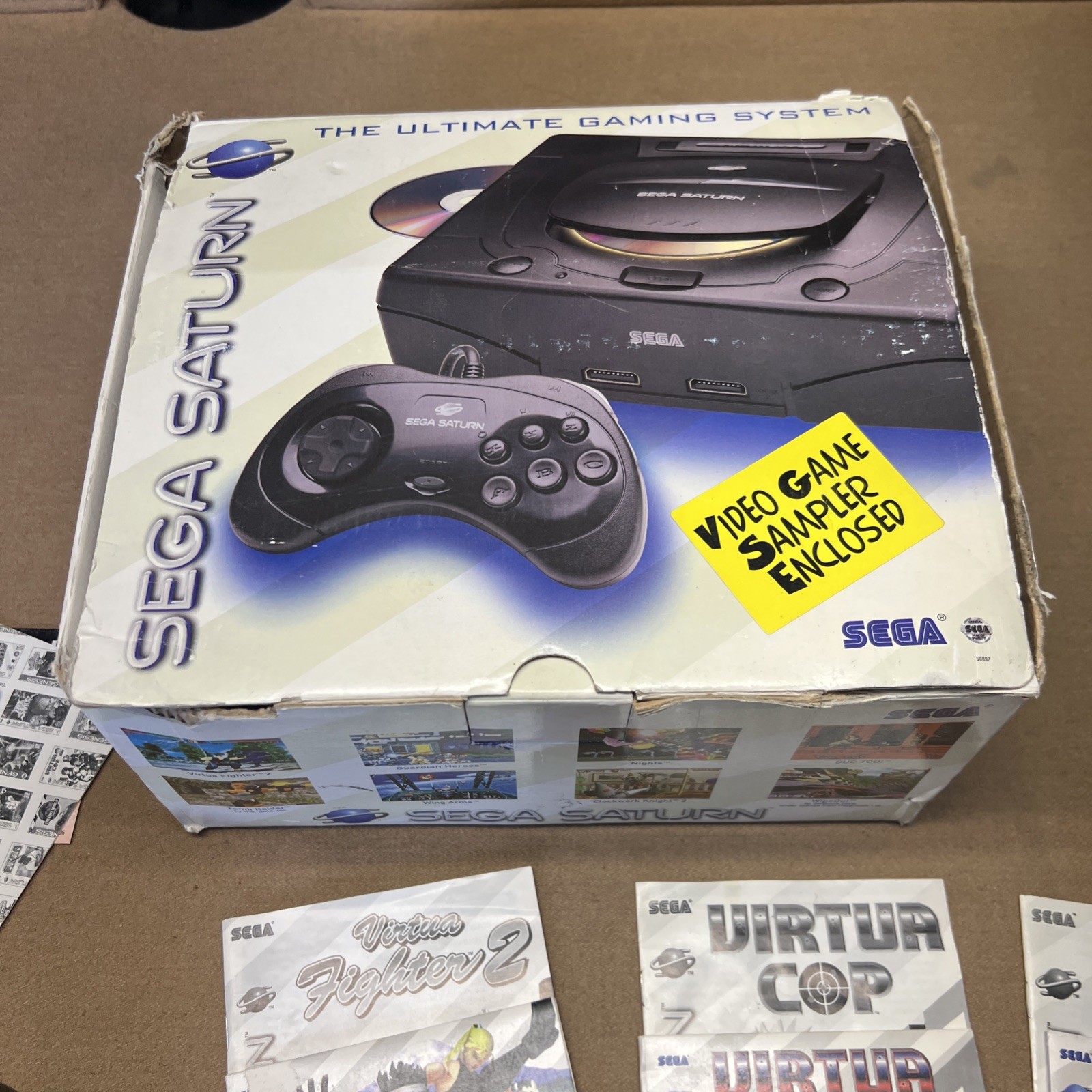 Sega Saturn Complete Bundle — CIB Console, 8 Games, Original Box Vintage 90s