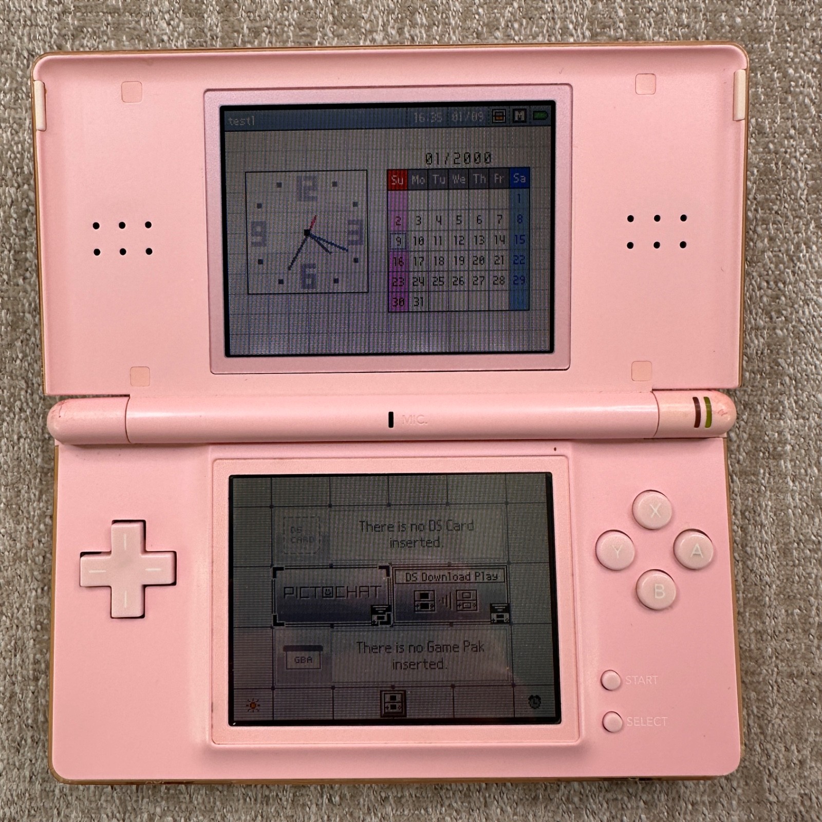 All OEM Nintendo DS Lite PINK With Box, Case, Charger, Manuals Tested Working