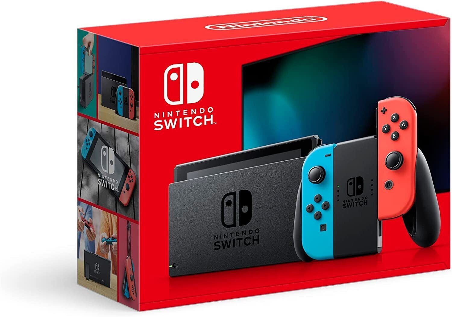 Nintendo switch – Red/Blue Controller. Includes 128GB MicroSD and 3 Games