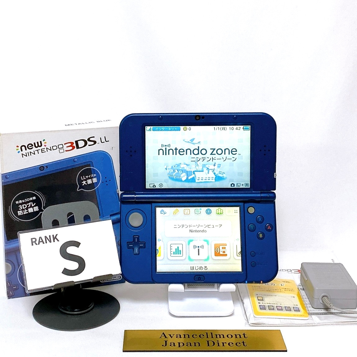 【Top IPS w/Box】New Nintendo 3DS LL XL Metallic Blue Japan Console Tested Rank S