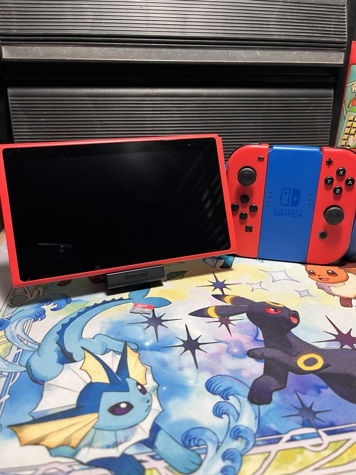 Nintendo Switch Mario Edition W/joycon Grip And 128GB SD card