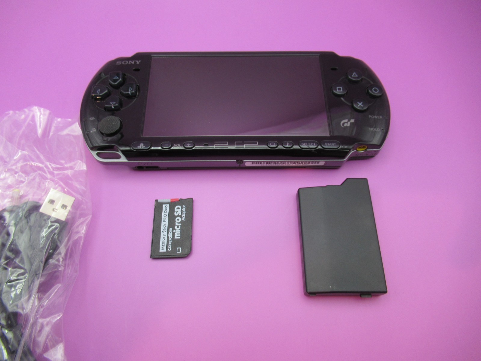 PSP 3000 Gran Turismo Edition – RARE PSP 128GB ARK-4 cable/battery/ new LCD VG!
