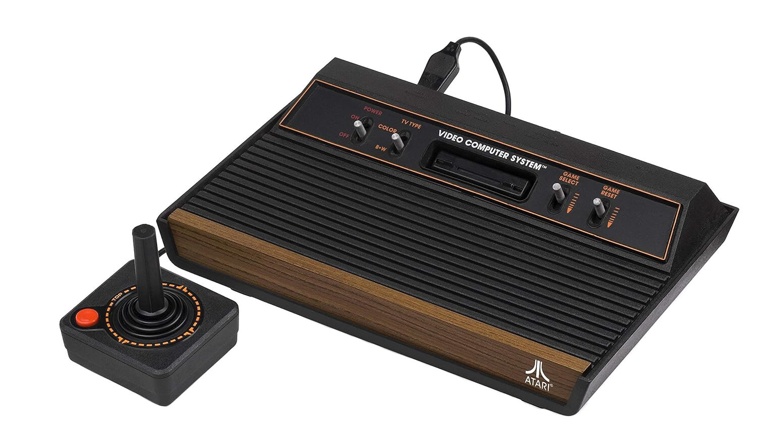 Atari 2600 4-Switch Woody Console w/ Controller & Hook-Ups! Ready to Play TESTED