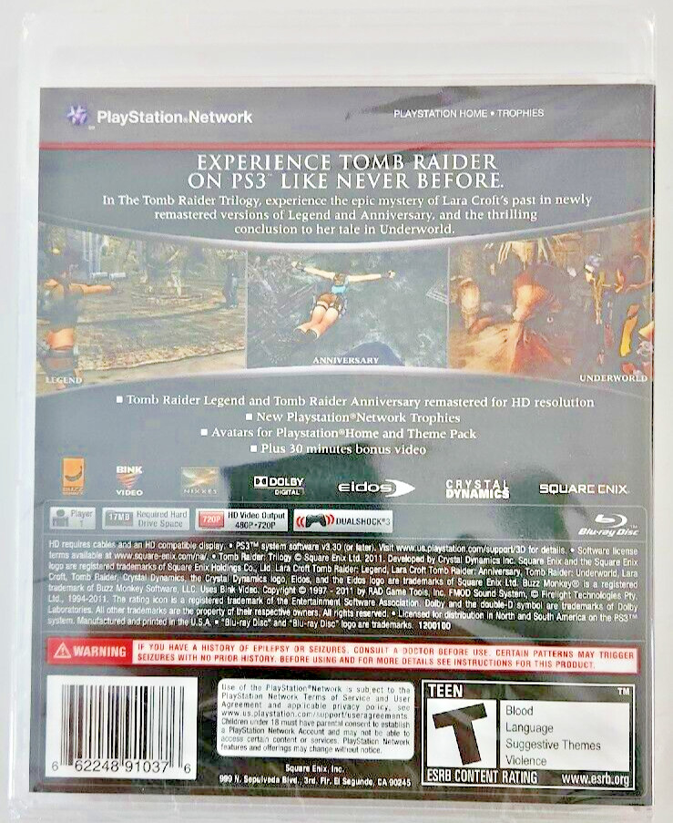 Tomb Raider: Trilogy PS3 Brand New Game Special (2011 Action/Adventure)