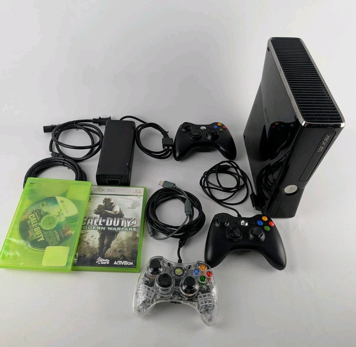 Xbox 360 Slim 250GB Console Bundle Controller 6 Games Tested and Working