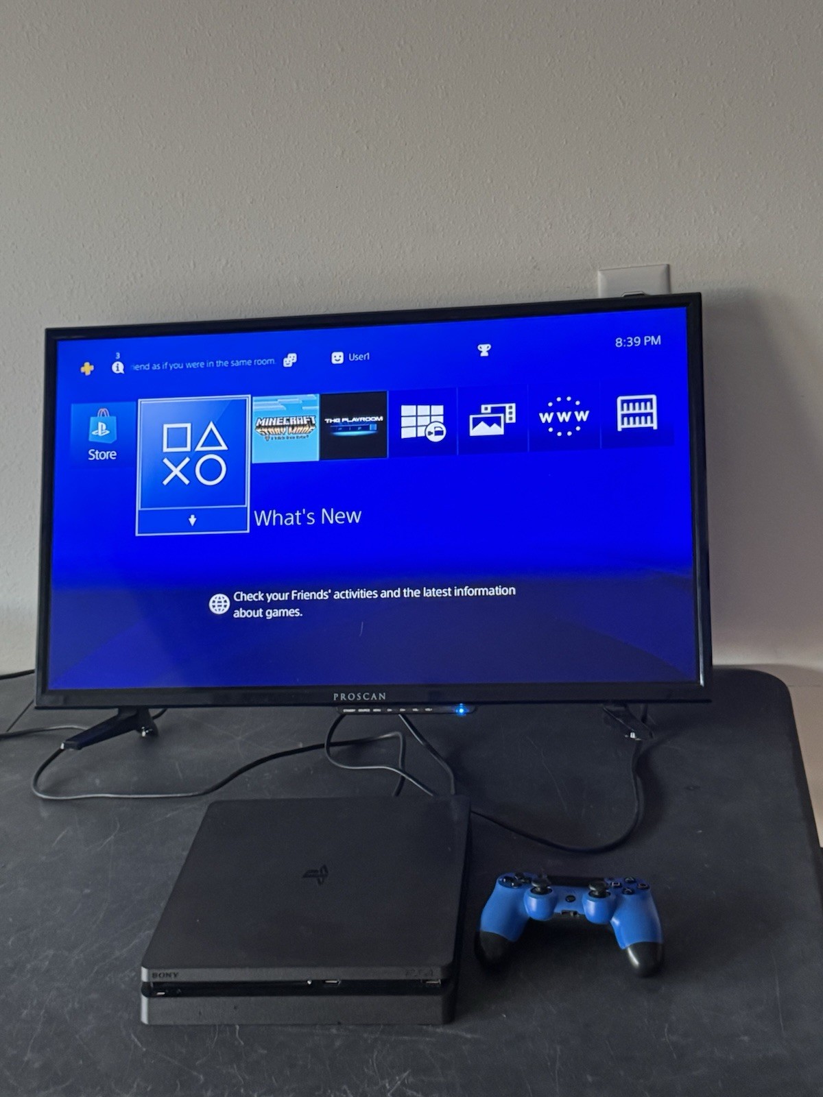PS4 Slim 500GB Console & Controller CUH-2215B Bundle (New Paste/Washed) Sony