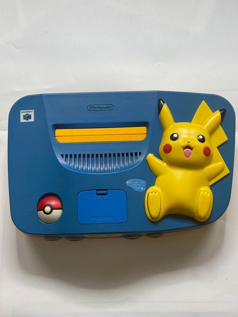 Nintendo 64 Pokemon Pikachu console Blue & Yellow Limited N64 Game Tested Japan