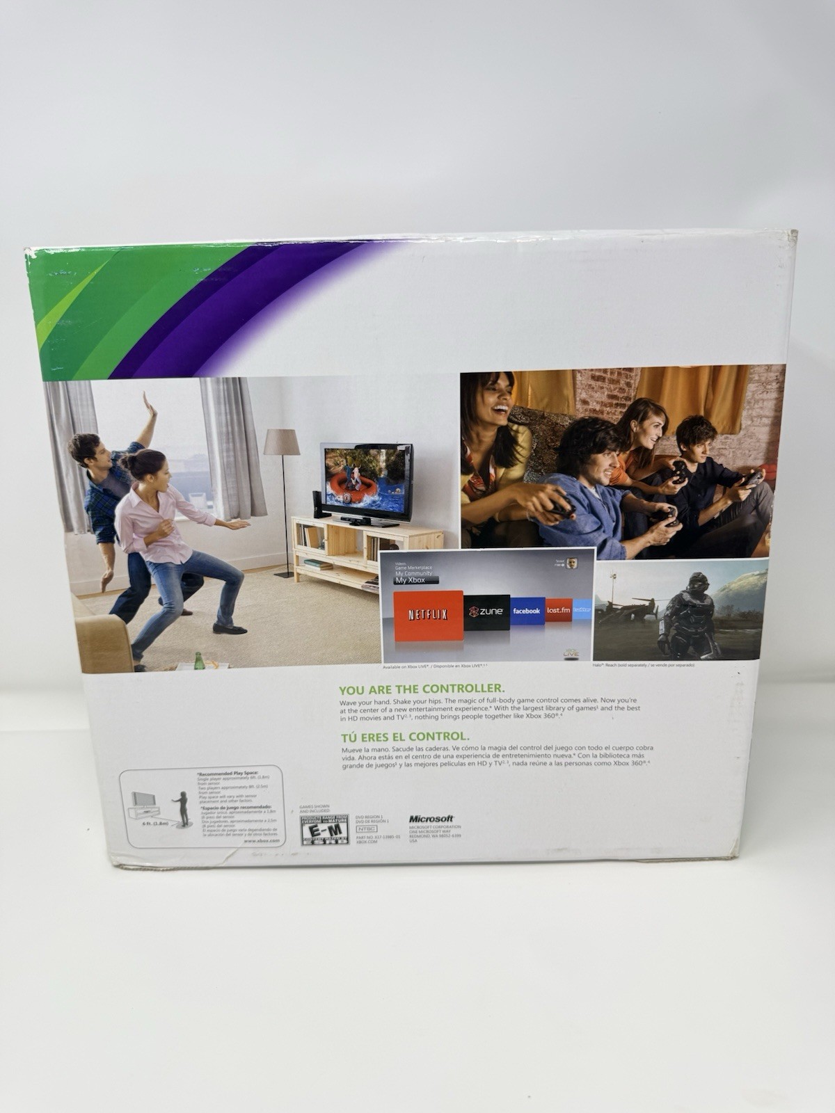 Microsoft Xbox 360 S 4GB Console Kinect Controller Box Tested
