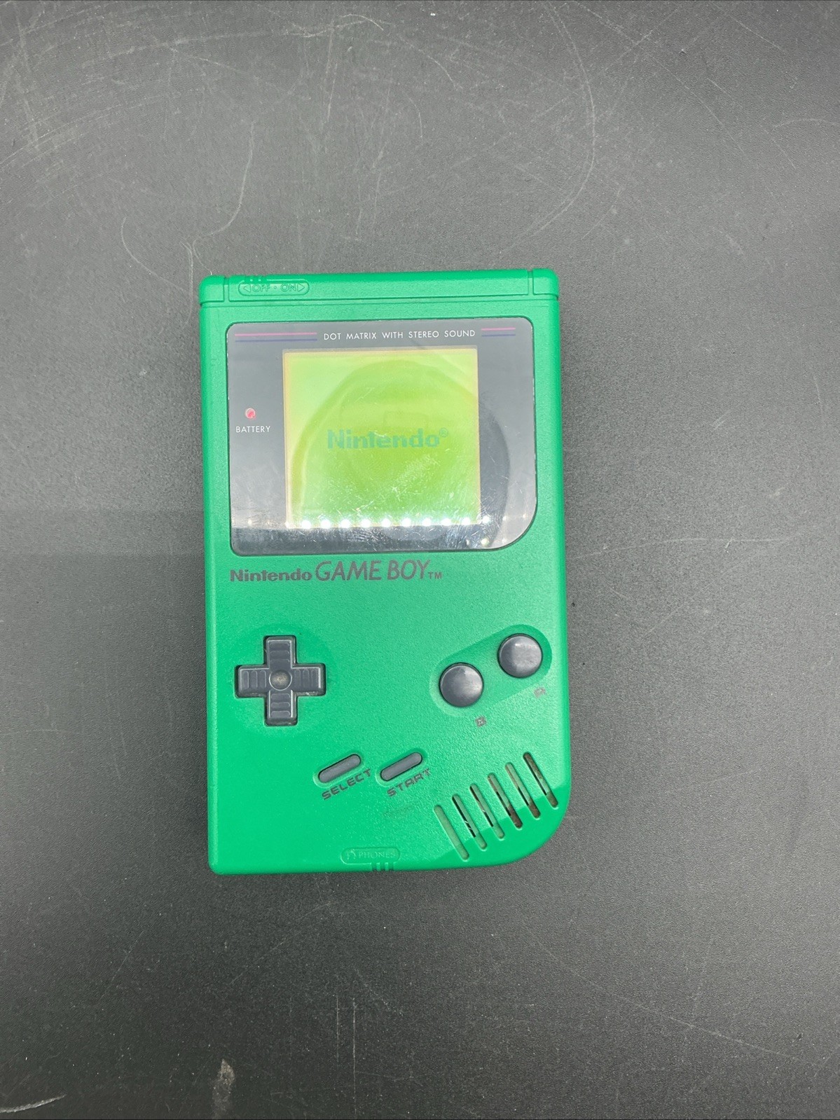 Nintendo Game Boy Play It Loud Green DMG-01 Working w/ 4 in 1 Funpak Volume II