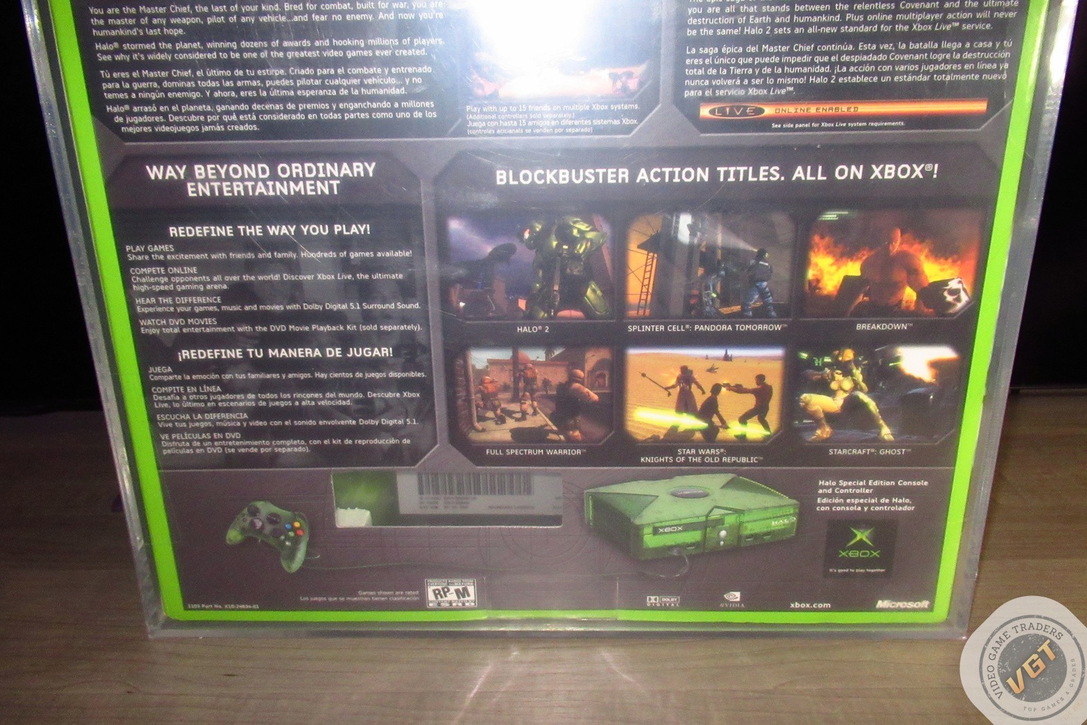 VGA 85+ – ORIGINAL XBOX Halo Special Edition Green Game Console System 2004 NEW!