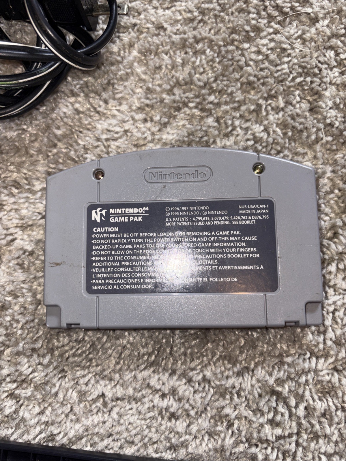 Nintendo 64 Home Console Tested / OEM power Cord And WWF Attitude