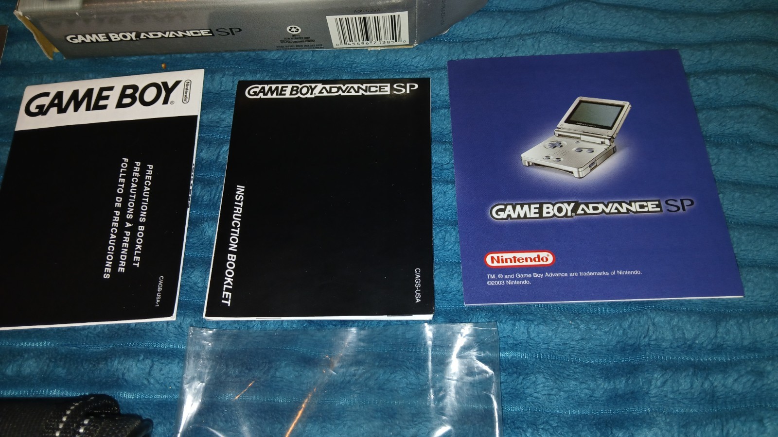 Nintendo Game Boy Advance GBA SP Platinum Near Complete In Box AGS-001 Works