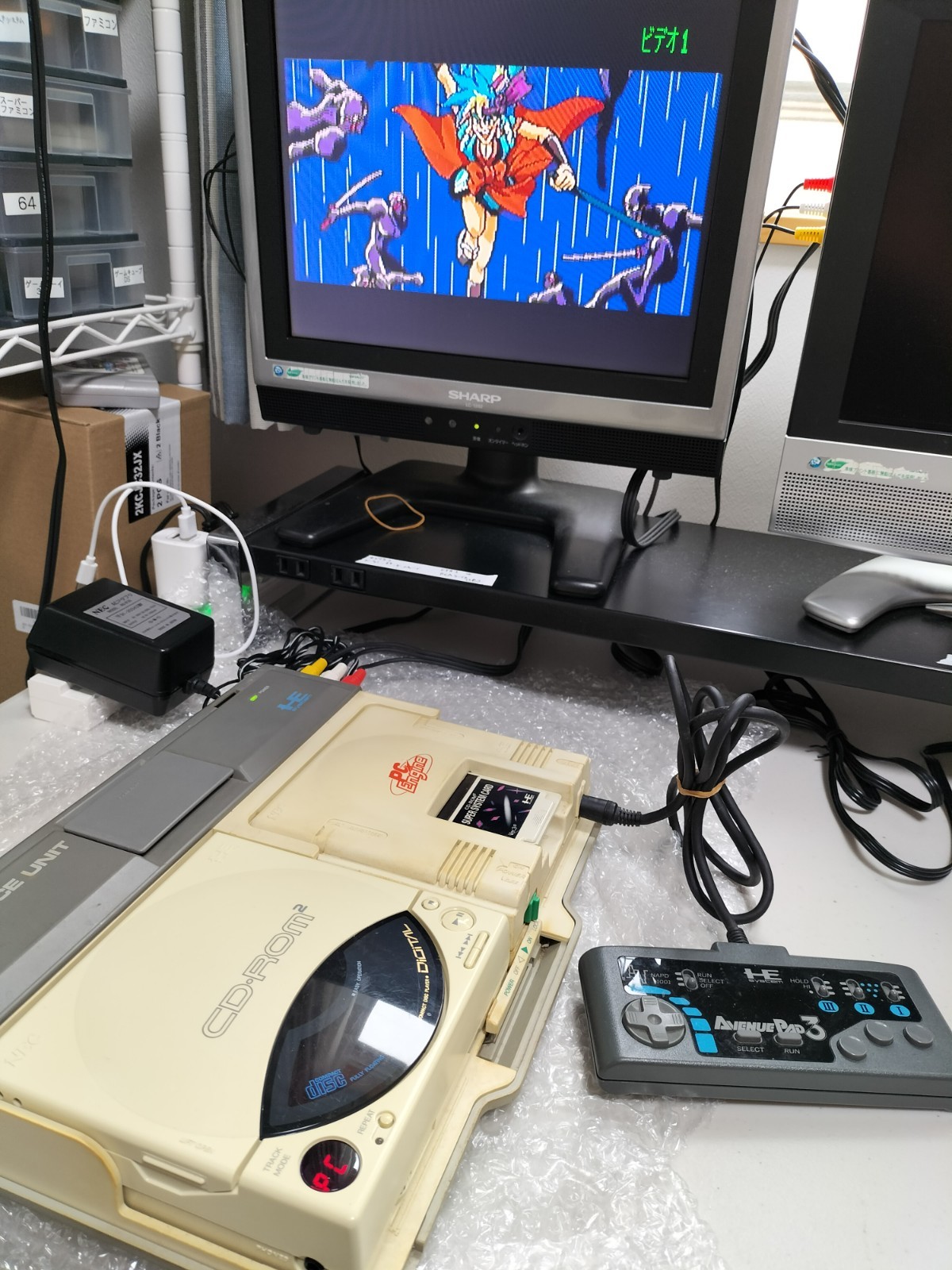 NEC PC Engine Interface Unit IFU-30A Core Grafx CD-ROM2 console CD & HuCard work