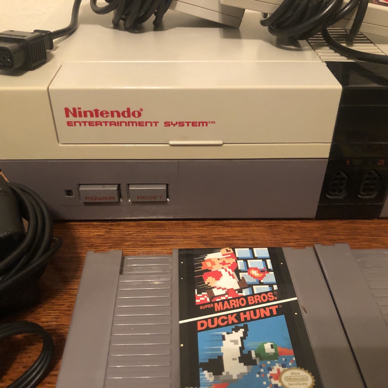 Nintendo NES Action Set Home Console – White/Gray With 2 Controllers & 2 Games
