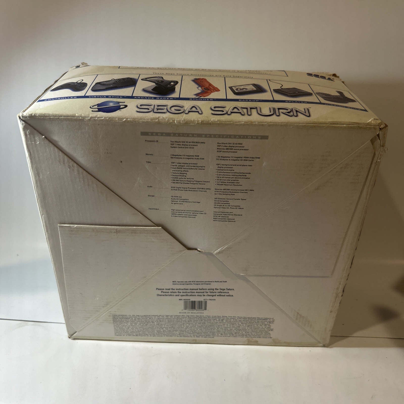 SEGA Saturn Console w/Box Tested Working System W/ Controller! See Pics