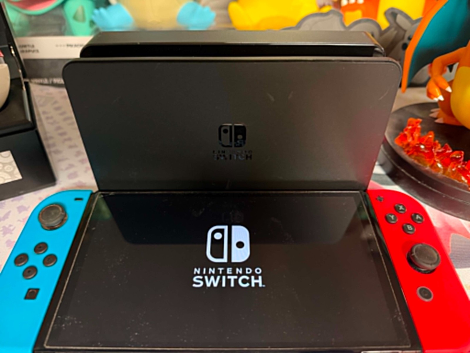 Nintendo Switch OLED Model HEG-001 Handheld Console 64GB – Blue/Red Tested Used