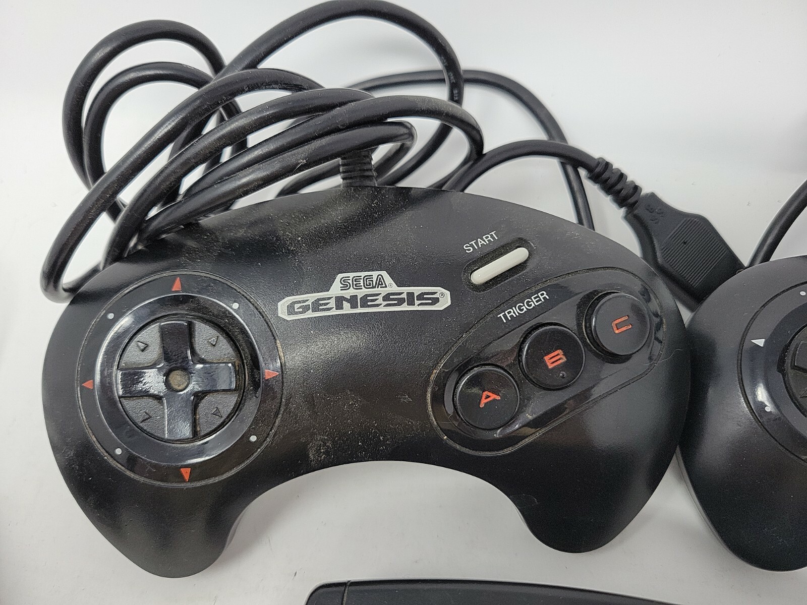 Sega Genesis 3 Lot: Black Console/ 2 Controllers/Frogger/Sonic 2 NOT Tested