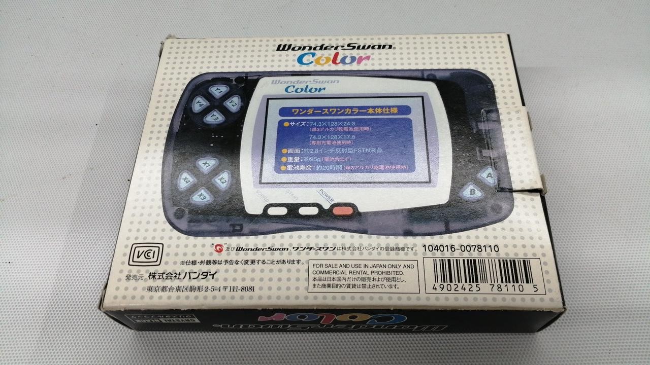 Bandai WonderSwan Color WSC-001 Crystal Black Console Box Manual Tested JP Rare
