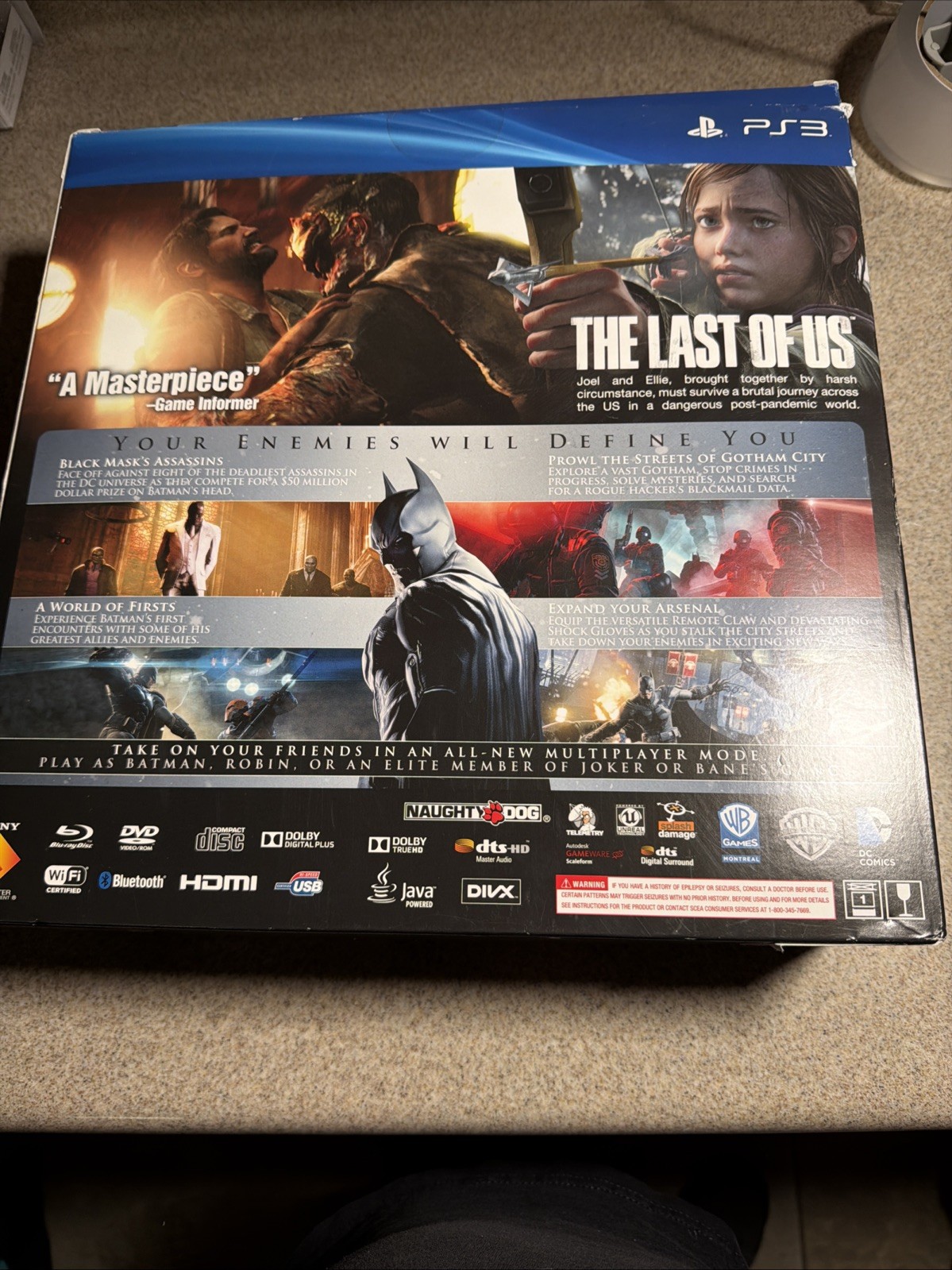 PlayStation 3 PS3 Super Slim Console System Box the Last of US, Complete