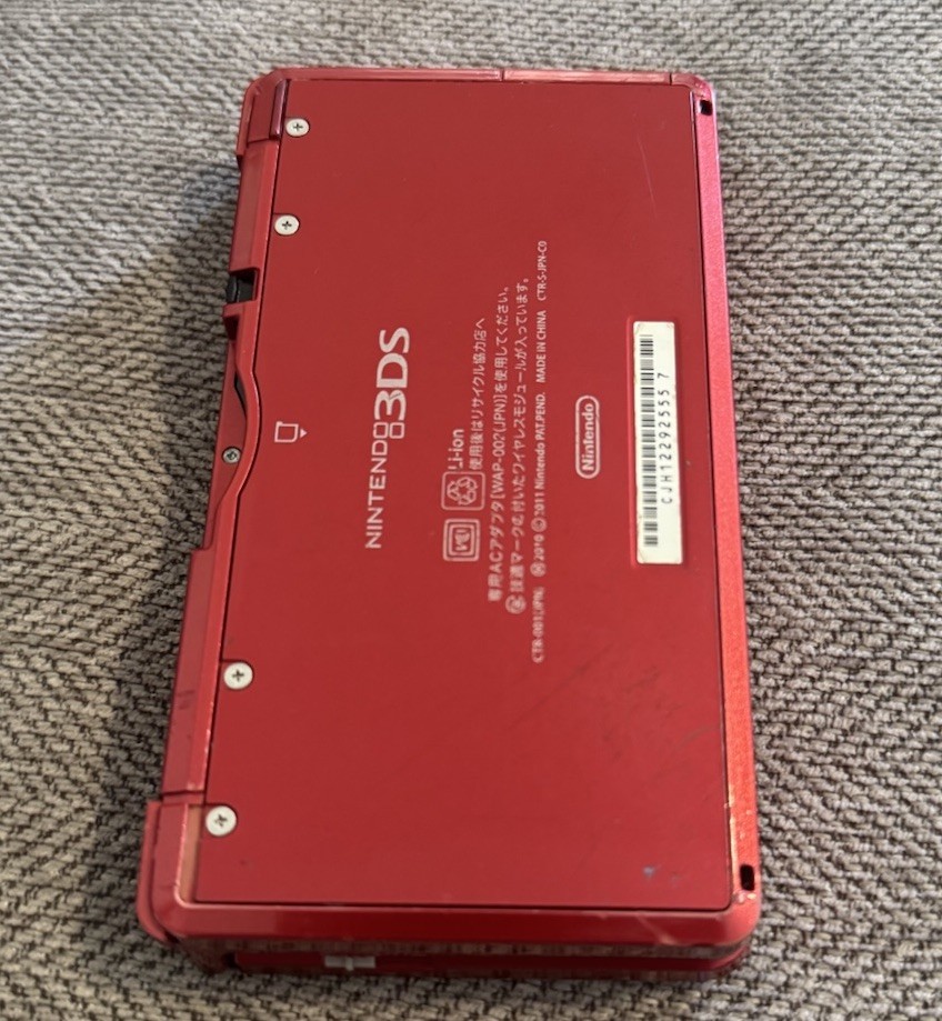 Custom 64GB Nintendo 3DS – Metallic Red / Region Free / Stylus / USBCharger/ 90+