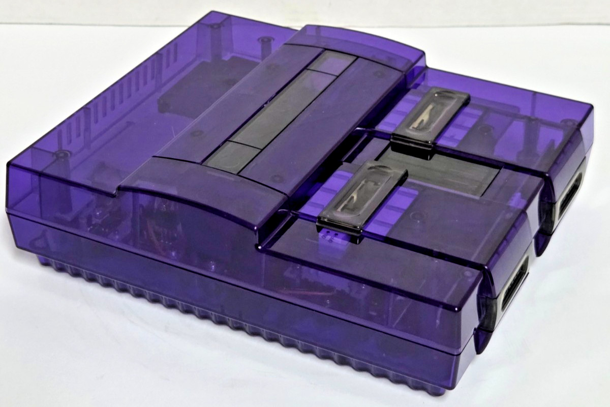 Custom Super Nintendo Transparent Purple/Smoke UPGRADED Triad Power Suppy