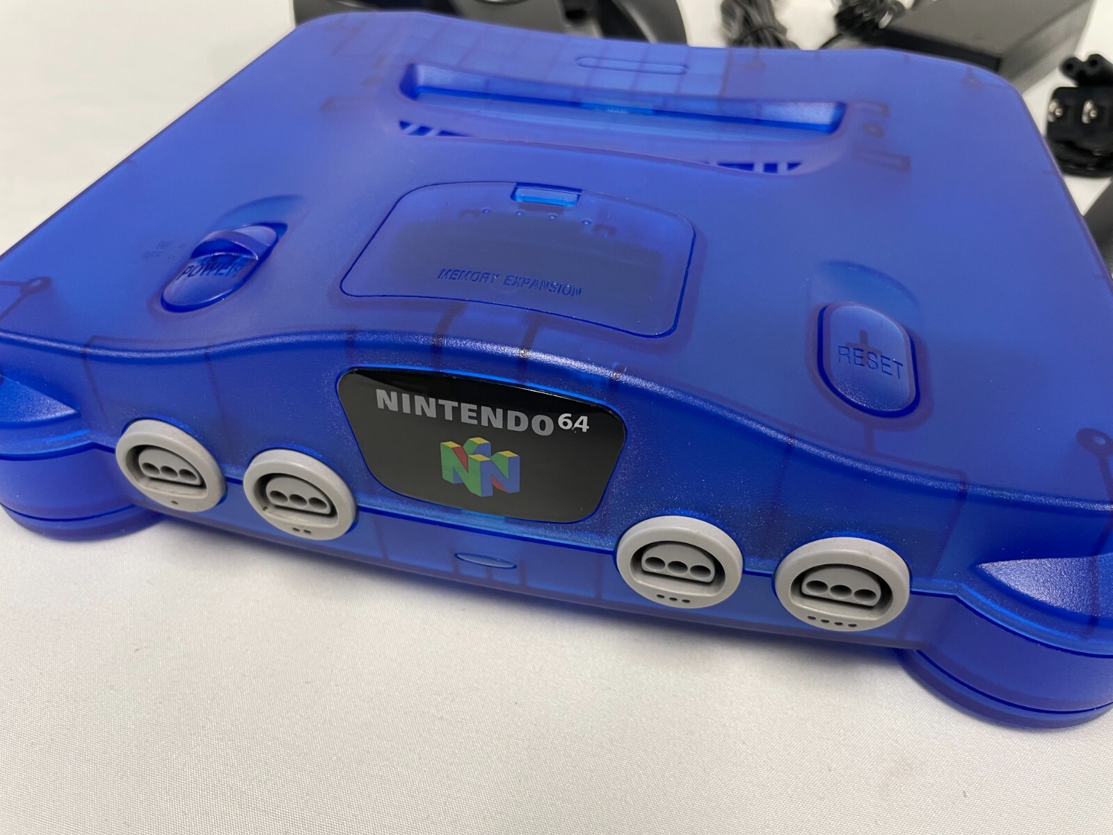 Nintendo 64 N64 Funtastic Translucent BLUE Video Game Console Bundle System 1996