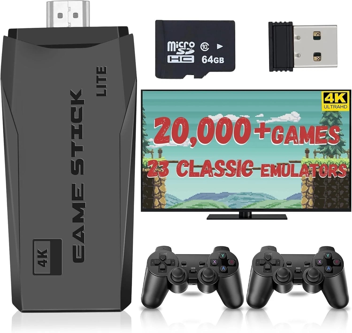 Ultimate Retro Game Stick: Built-in 23 Emulators & 4K HDMI for Gaming Bliss