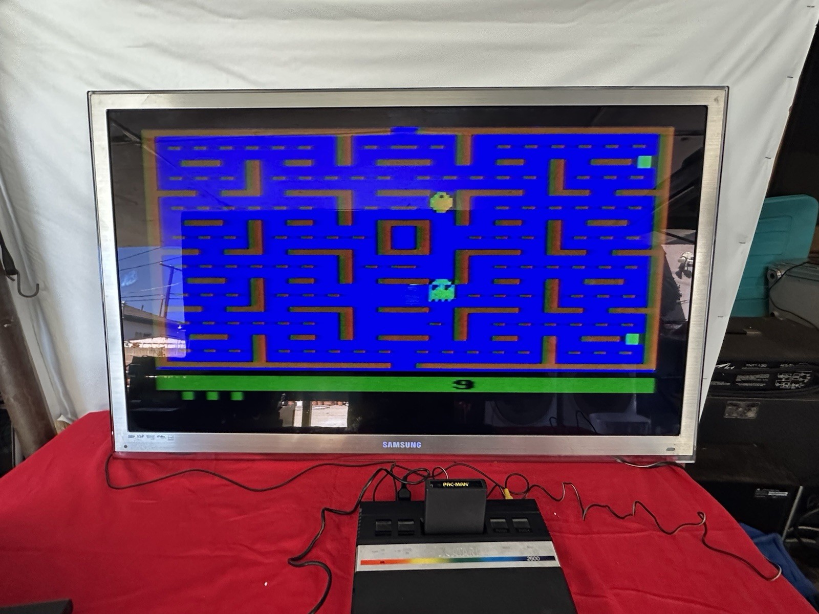 Atari 2600 JR Console w/ Cords And joystick + PAC-MAN Game Tested free shipping