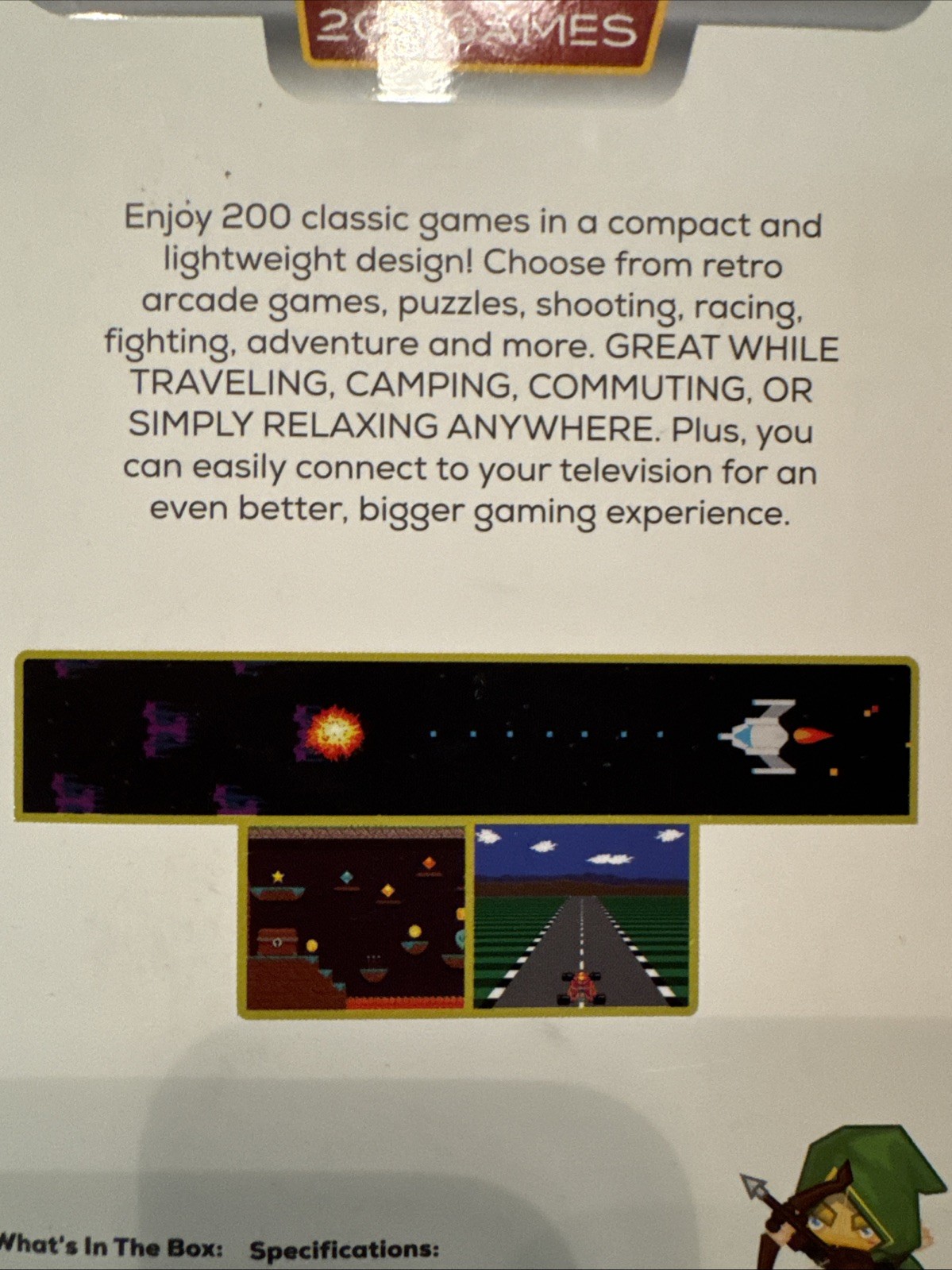 Arcade Portable Handheld Game Console Style 200 Games Merkury Innovations Red