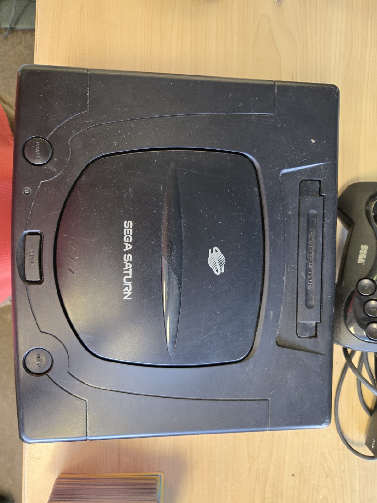 SEGA Saturn Black Gaming System (MK-80000A) W/ RF Switch And Controller Console